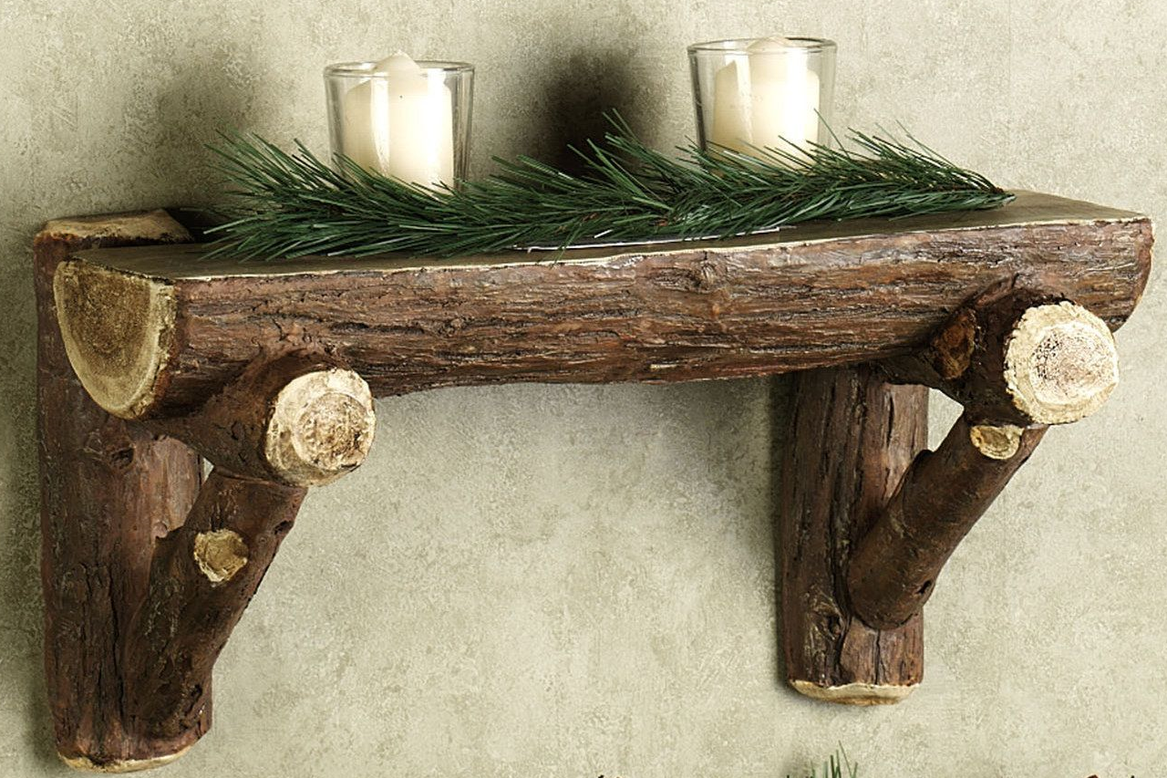 Rustic Tree Branch Shelf